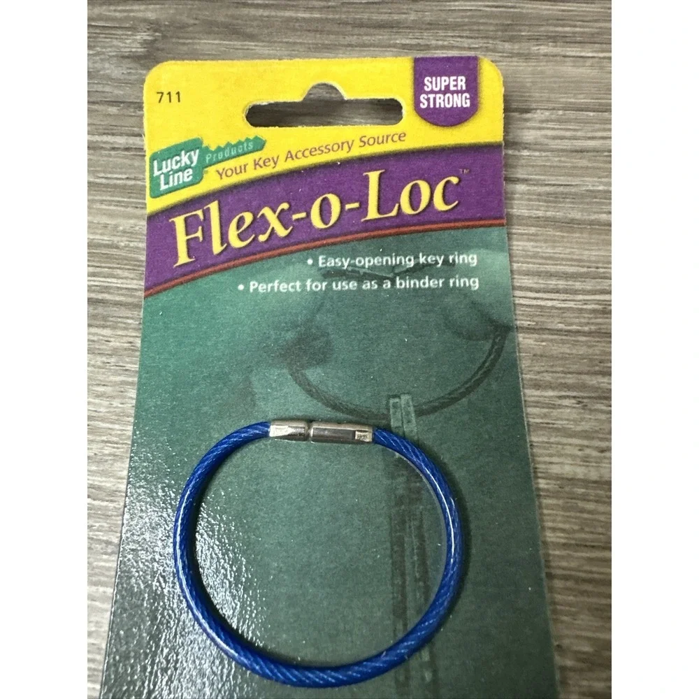 Lucky Line Flex-o-Loc Key Ring Unisex OS Blue New Aircraft Cable 71101 USA
